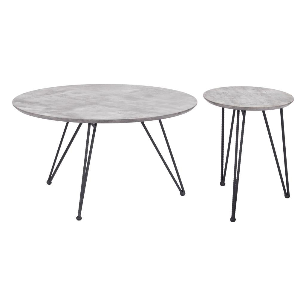 ZUO Kerris Coffee Table Set (2-Piece) Gray & Black