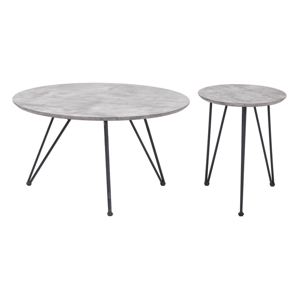 ZUO Kerris Coffee Table Set (2-Piece) Gray & Black