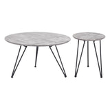 ZUO Kerris Coffee Table Set (2-Piece) Gray & Black