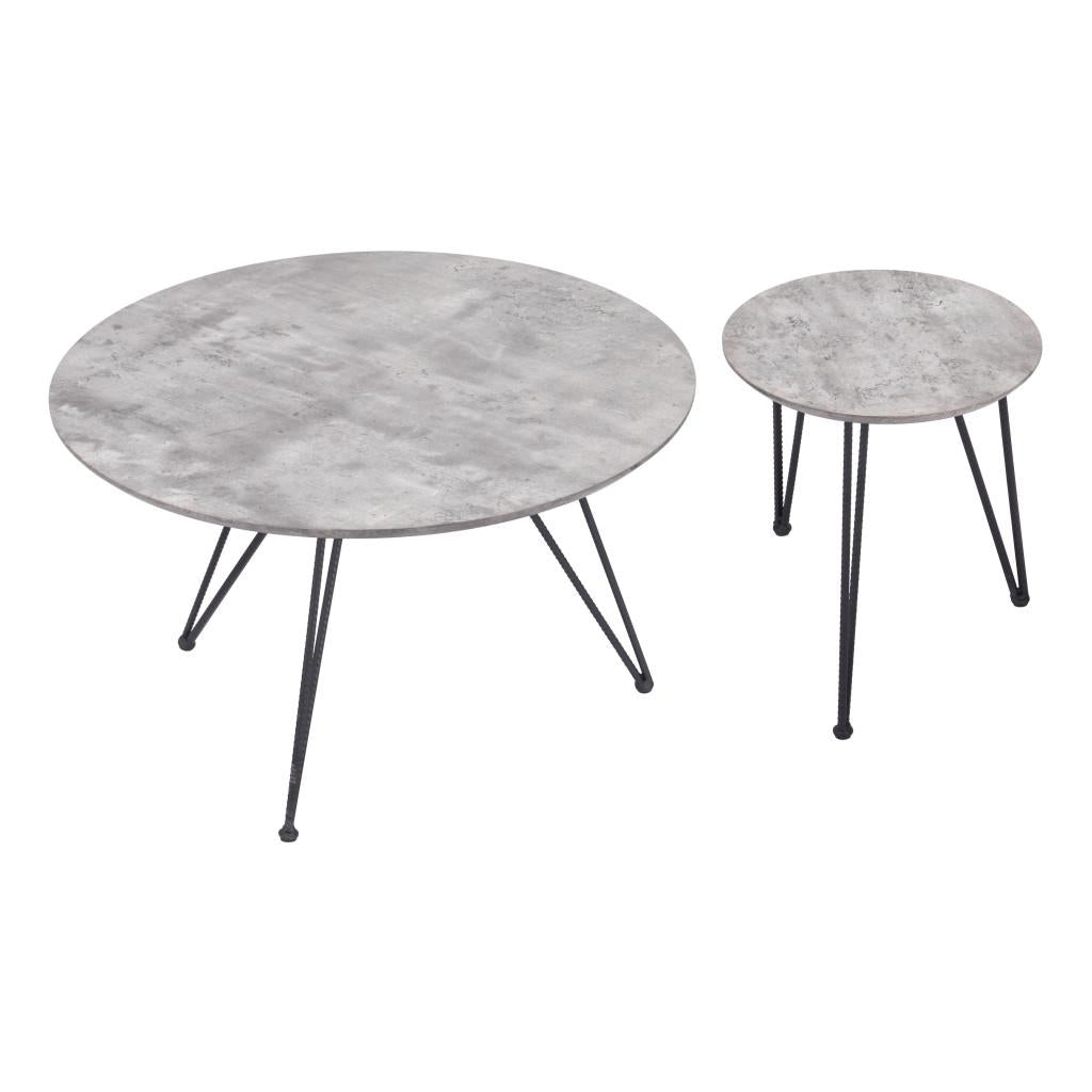 ZUO Kerris Coffee Table Set (2-Piece) Gray & Black