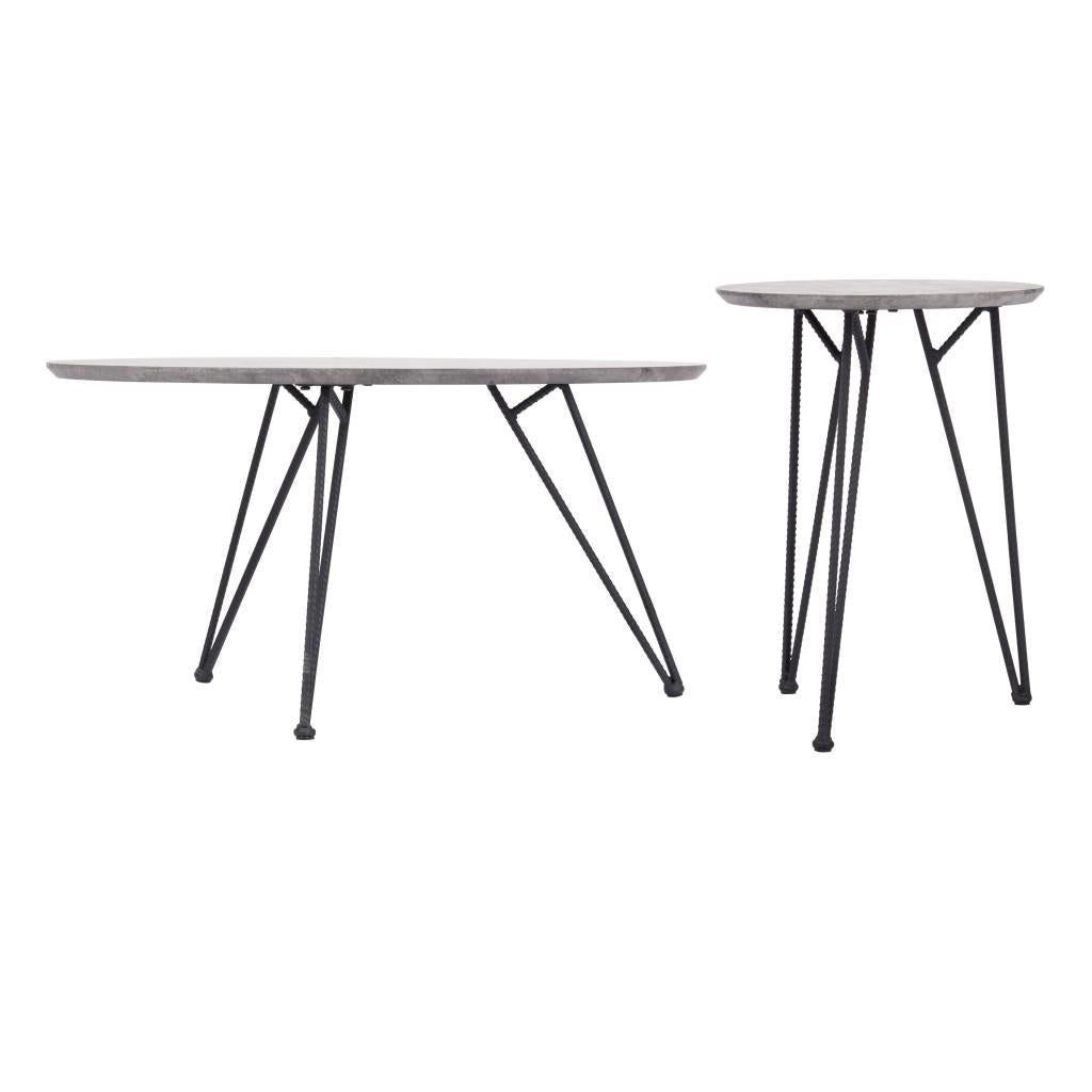 ZUO Kerris Coffee Table Set (2-Piece) Gray & Black
