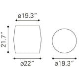 ZUO Pam Side Table Antique Beige