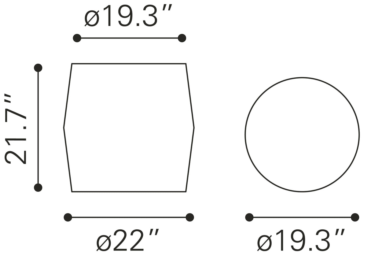 ZUO Pam Side Table Antique Beige