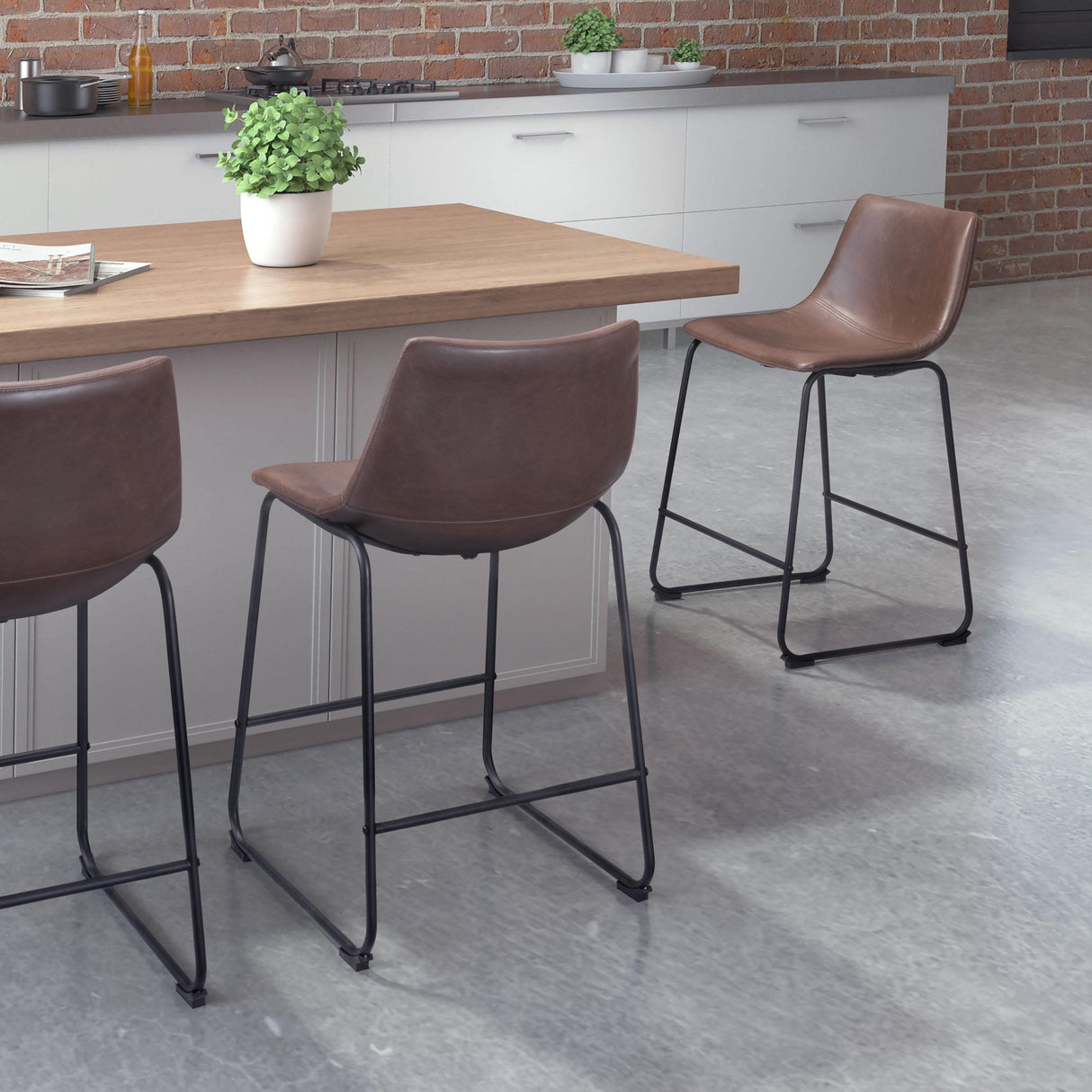 ZUO Smart Counter Stool (Set of 2) Vintage Espresso