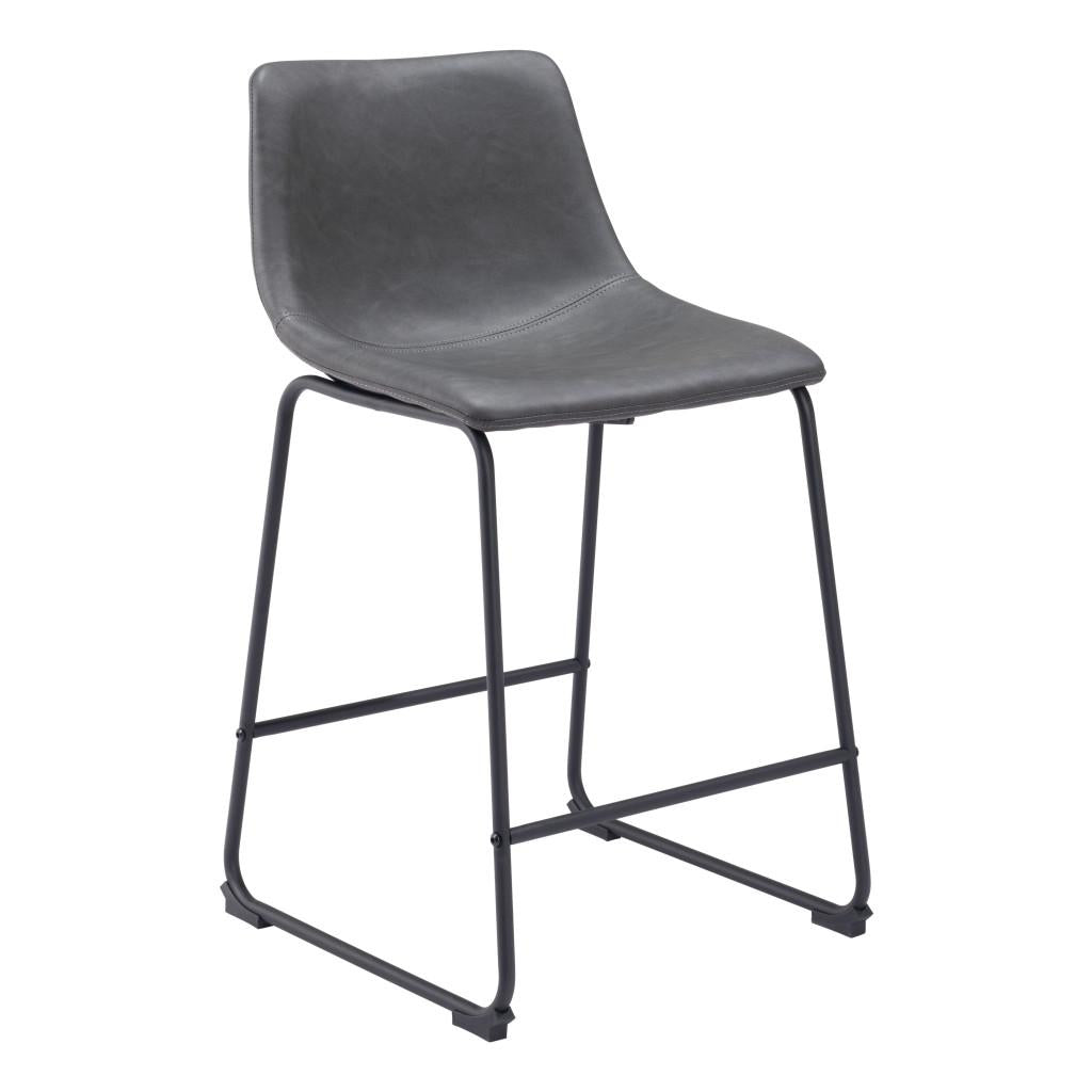 ZUO Smart Counter Stool (Set of 2) Charcoal