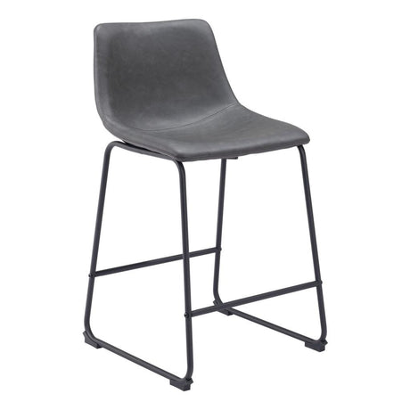 ZUO Smart Counter Stool (Set of 2) Charcoal