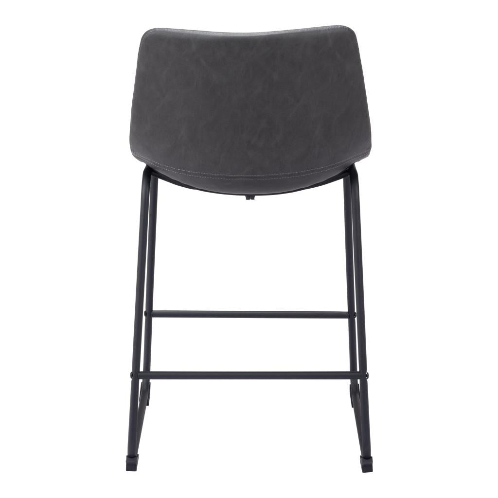 ZUO Smart Counter Stool (Set of 2) Charcoal