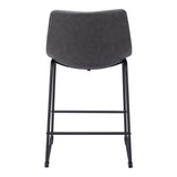 ZUO Smart Counter Stool (Set of 2) Charcoal