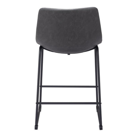 ZUO Smart Counter Stool (Set of 2) Charcoal