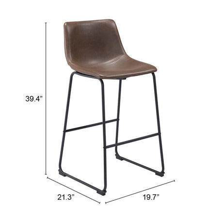 ZUO Smart Barstool (Set of 2) Vintage Espresso