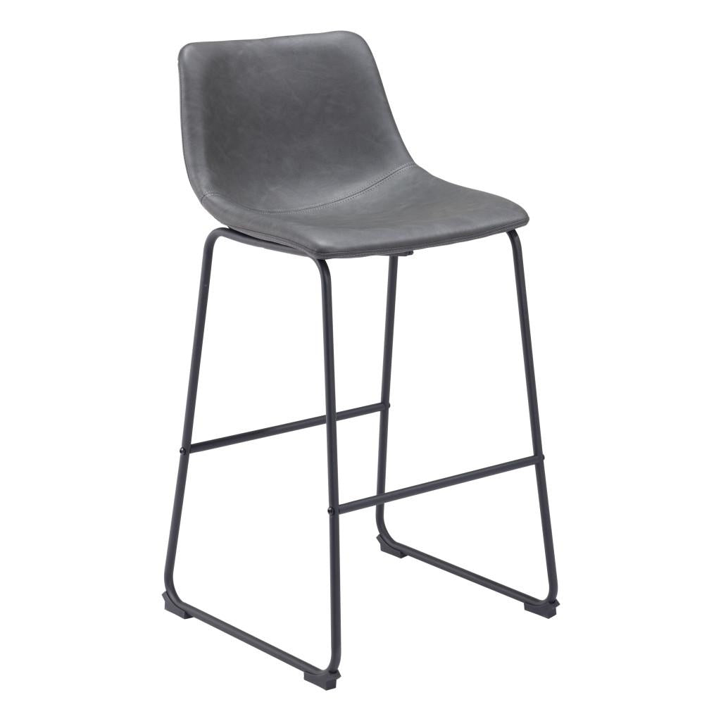 ZUO Smart Barstool (Set of 2) Charcoal