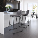 ZUO Smart Barstool (Set of 2) Charcoal