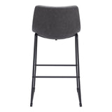 ZUO Smart Barstool (Set of 2) Charcoal