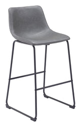 ZUO Smart Barstool (Set of 2) Charcoal