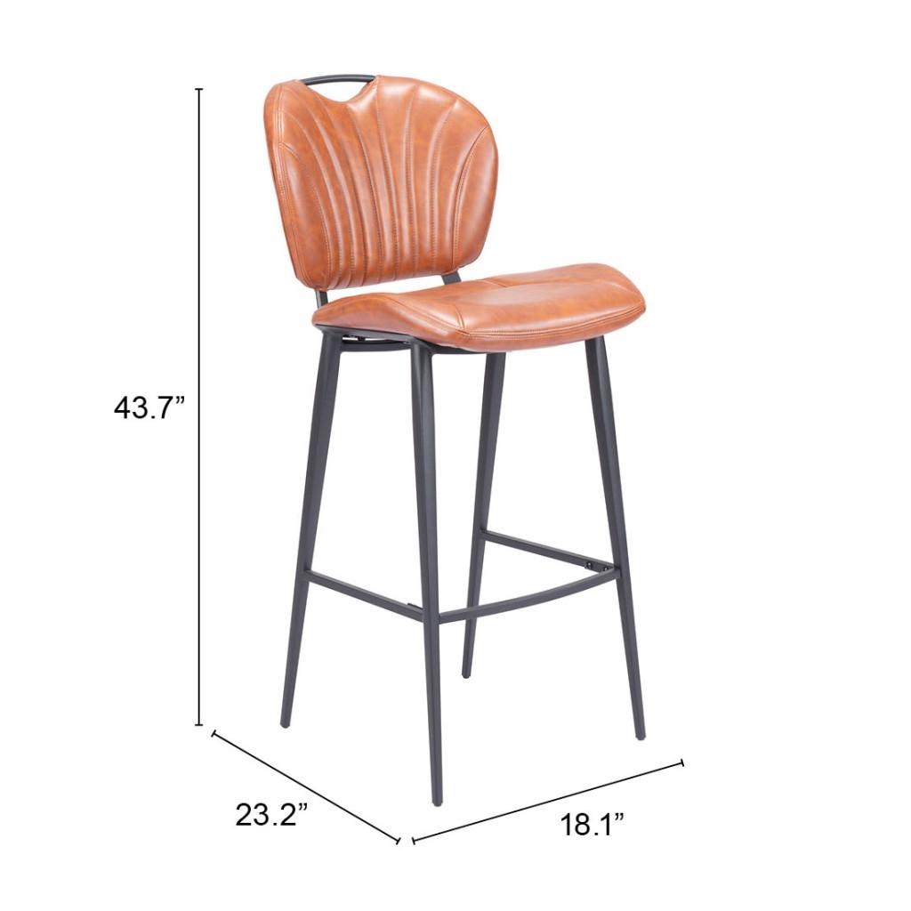 ZUO Terrence Barstool Vintage Brown