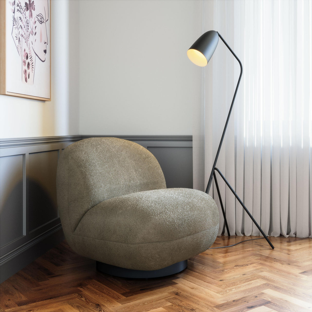 ZUO Myanmar Accent Chair Olive Green