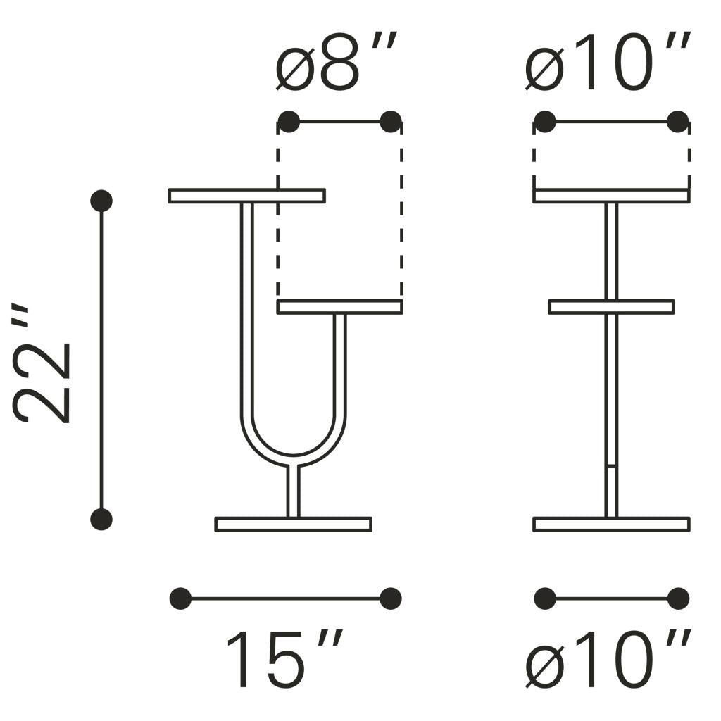 ZUO Marc Side Table White & Gold