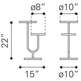 ZUO Marc Side Table White & Gold