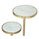 ZUO Marc Side Table White & Gold
