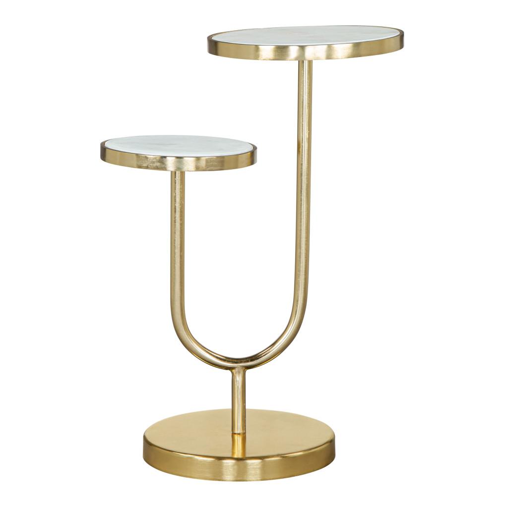 ZUO Marc Side Table White & Gold
