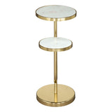 ZUO Marc Side Table White & Gold