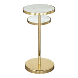 ZUO Marc Side Table White & Gold