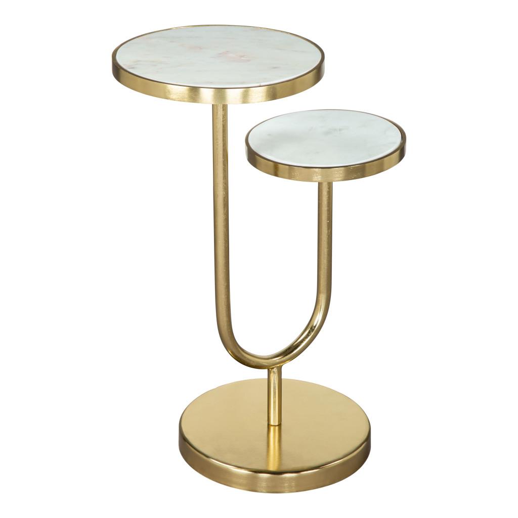 ZUO Marc Side Table White & Gold