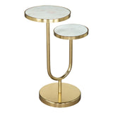ZUO Marc Side Table White & Gold