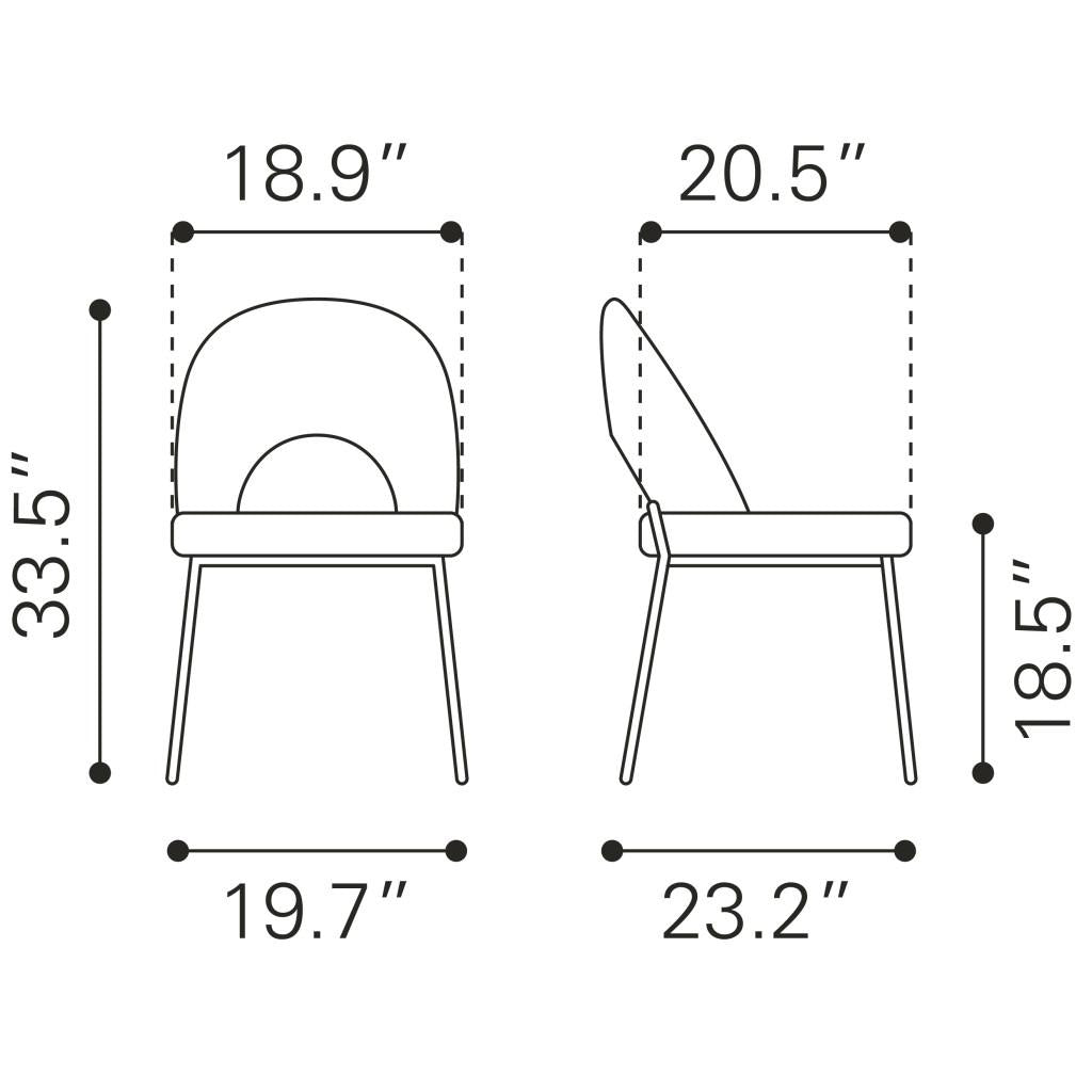 ZUO Bethpage Dining Chair (Set of 2) Multicolor Print & Green