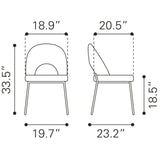 ZUO Bethpage Dining Chair (Set of 2) Multicolor Print & Green