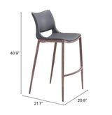 ZUO Ace Barstool (Set of 2) Dark Gray & Walnut
