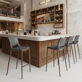 ZUO Ace Barstool (Set of 2) Dark Gray & Walnut