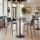 ZUO Ace Barstool (Set of 2) Dark Gray & Walnut