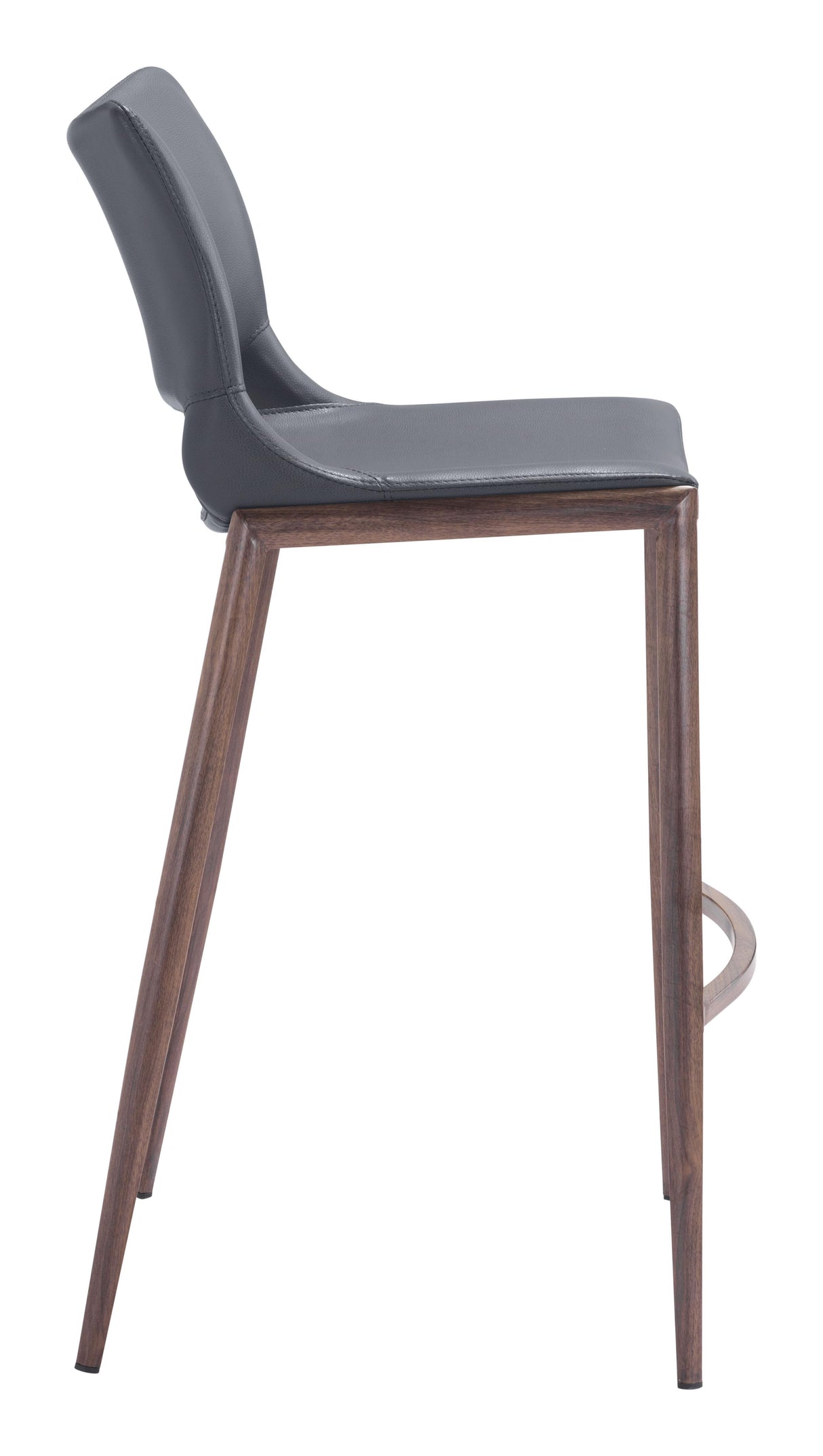 ZUO Ace Barstool (Set of 2) Dark Gray & Walnut