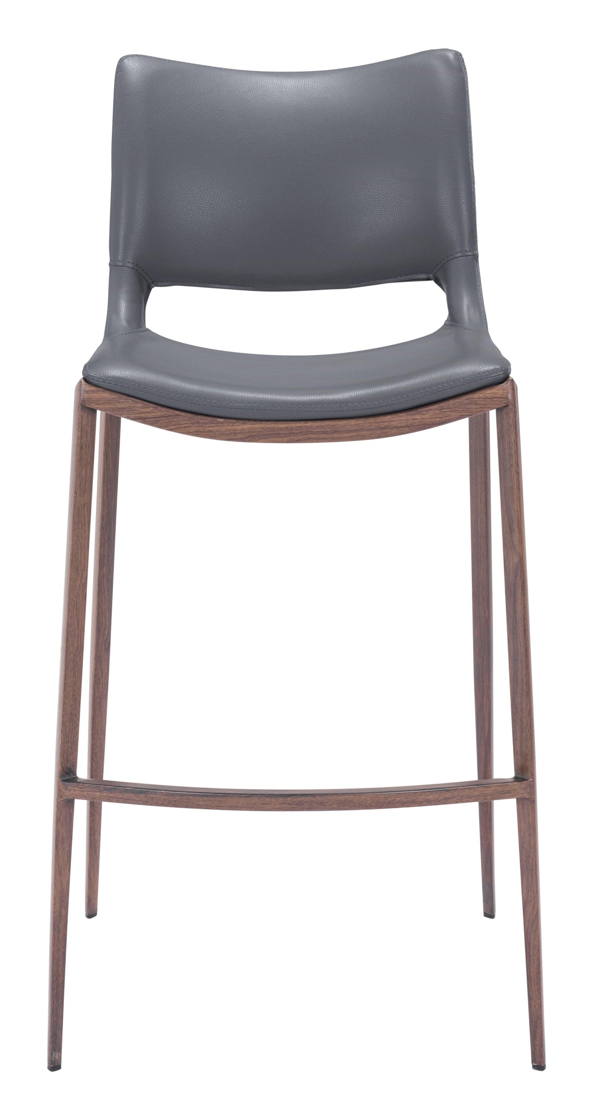 ZUO Ace Barstool (Set of 2) Dark Gray & Walnut