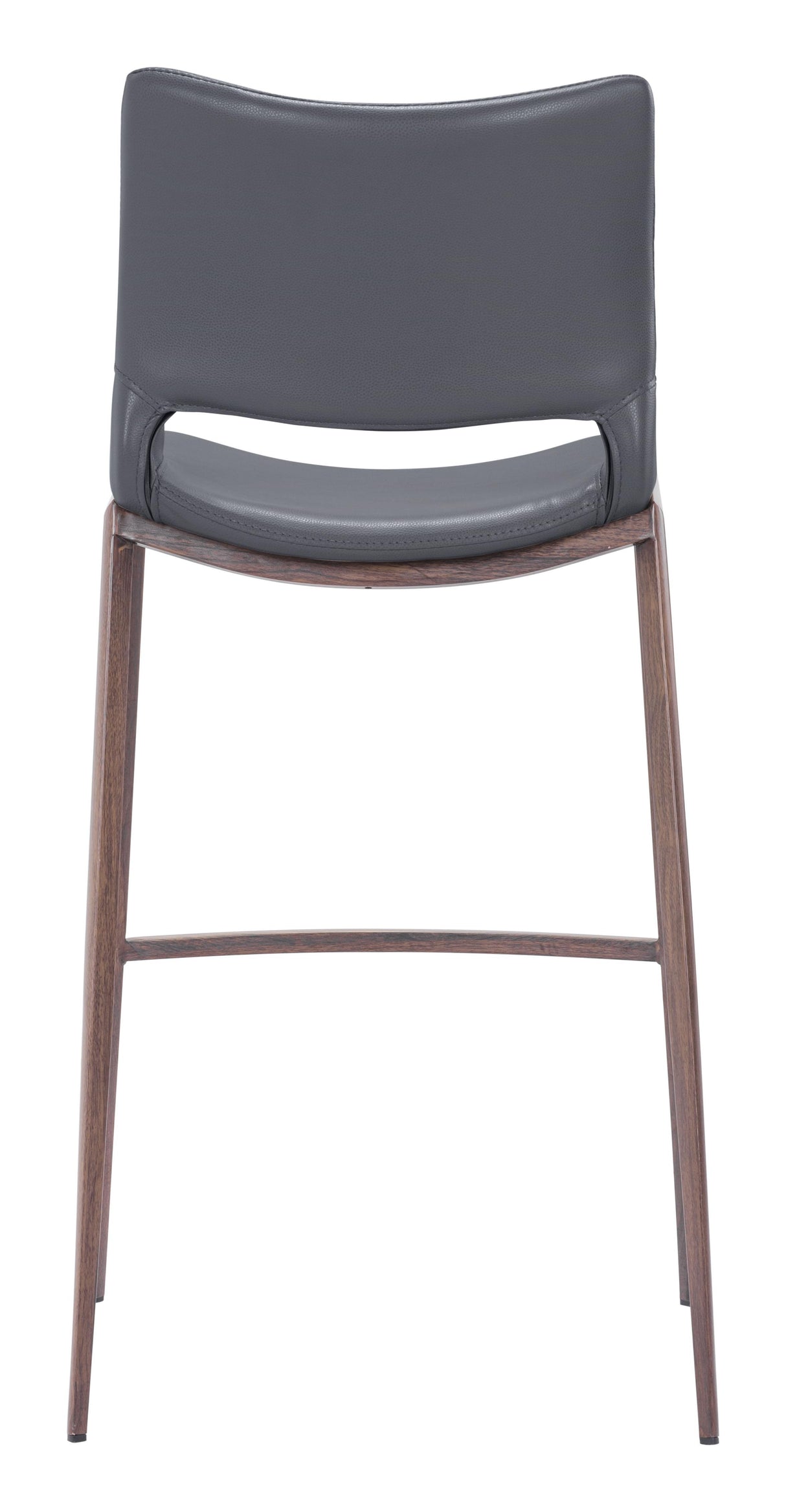 ZUO Ace Barstool (Set of 2) Dark Gray & Walnut