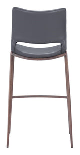 ZUO Ace Barstool (Set of 2) Dark Gray & Walnut