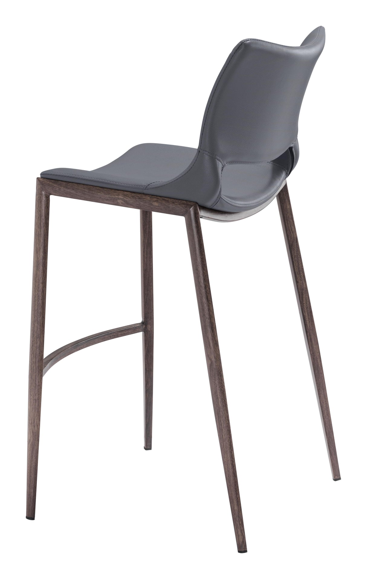 ZUO Ace Barstool (Set of 2) Dark Gray & Walnut
