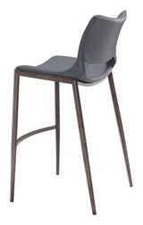 ZUO Ace Barstool (Set of 2) Dark Gray & Walnut