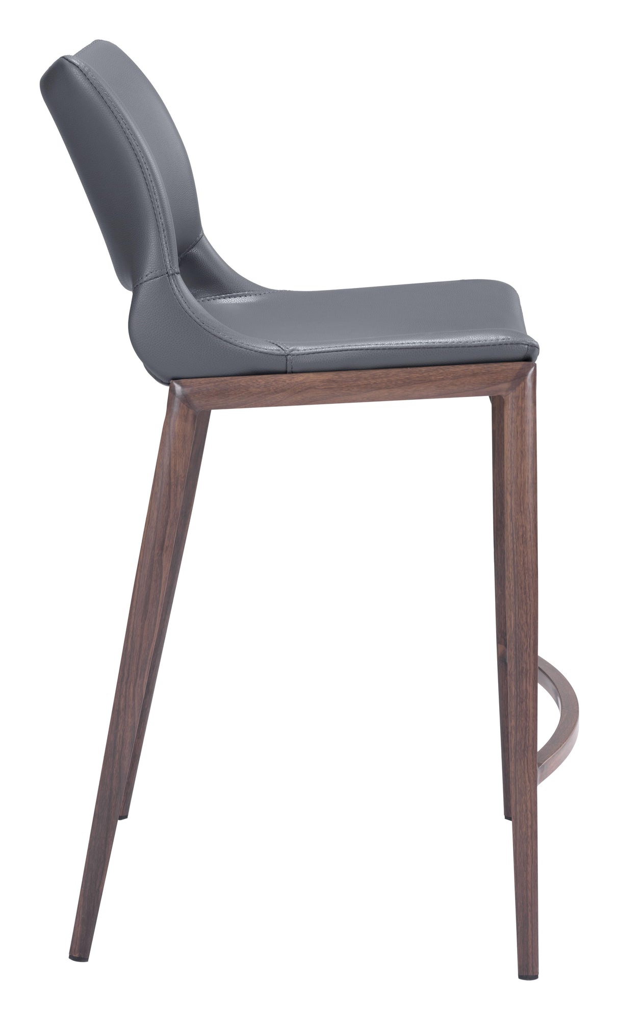 ZUO Ace Counter Stool (Set of 2) Dark Gray & Walnut