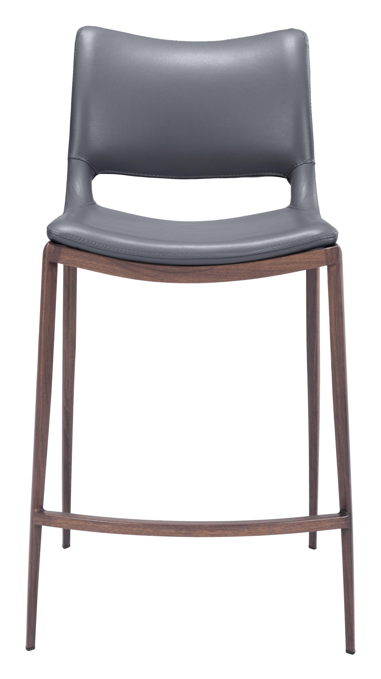 ZUO Ace Counter Stool (Set of 2) Dark Gray & Walnut