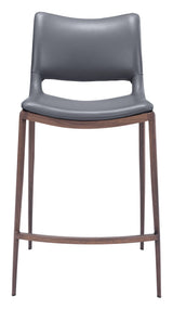 ZUO Ace Counter Stool (Set of 2) Dark Gray & Walnut