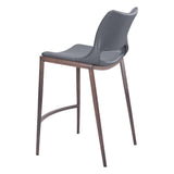 ZUO Ace Counter Stool (Set of 2) Dark Gray & Walnut