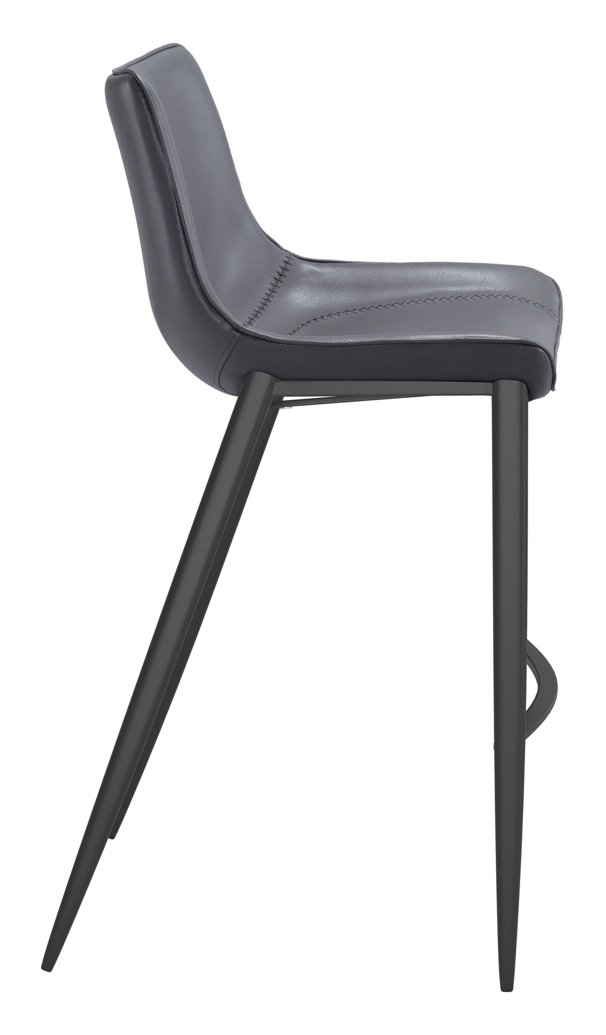 ZUO Magnus Barstool (Set of 2) Dark Gray & Black