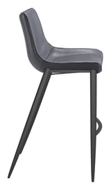 ZUO Magnus Barstool (Set of 2) Dark Gray & Black