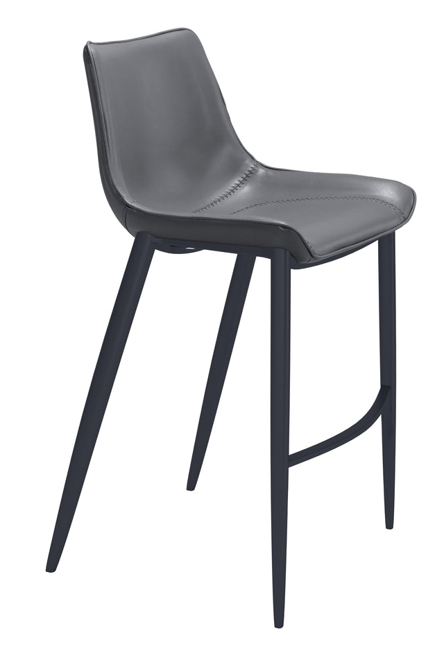 ZUO Magnus Barstool (Set of 2) Dark Gray & Black