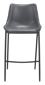 ZUO Magnus Barstool (Set of 2) Dark Gray & Black