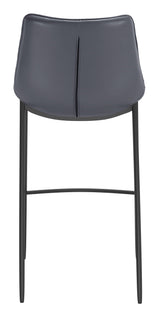 ZUO Magnus Barstool (Set of 2) Dark Gray & Black