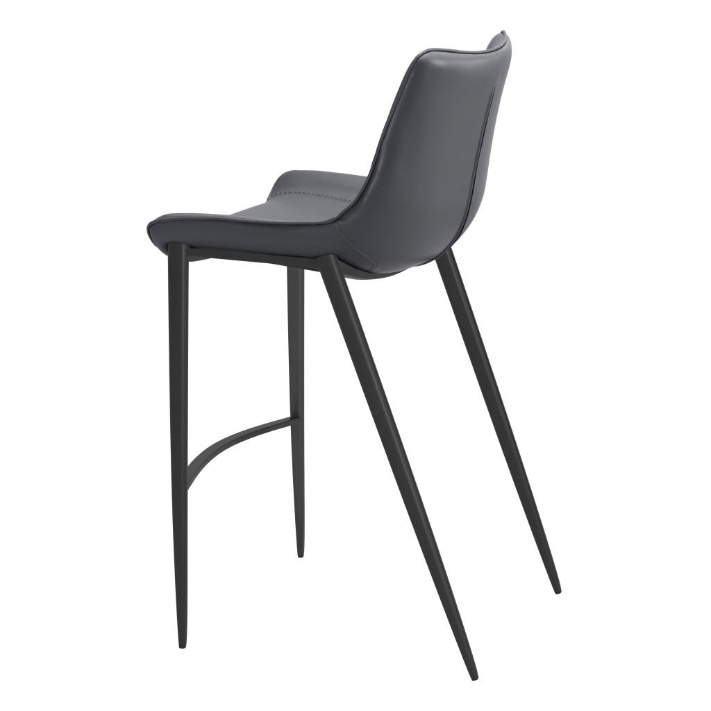 ZUO Magnus Barstool (Set of 2) Dark Gray & Black