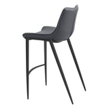 ZUO Magnus Barstool (Set of 2) Dark Gray & Black